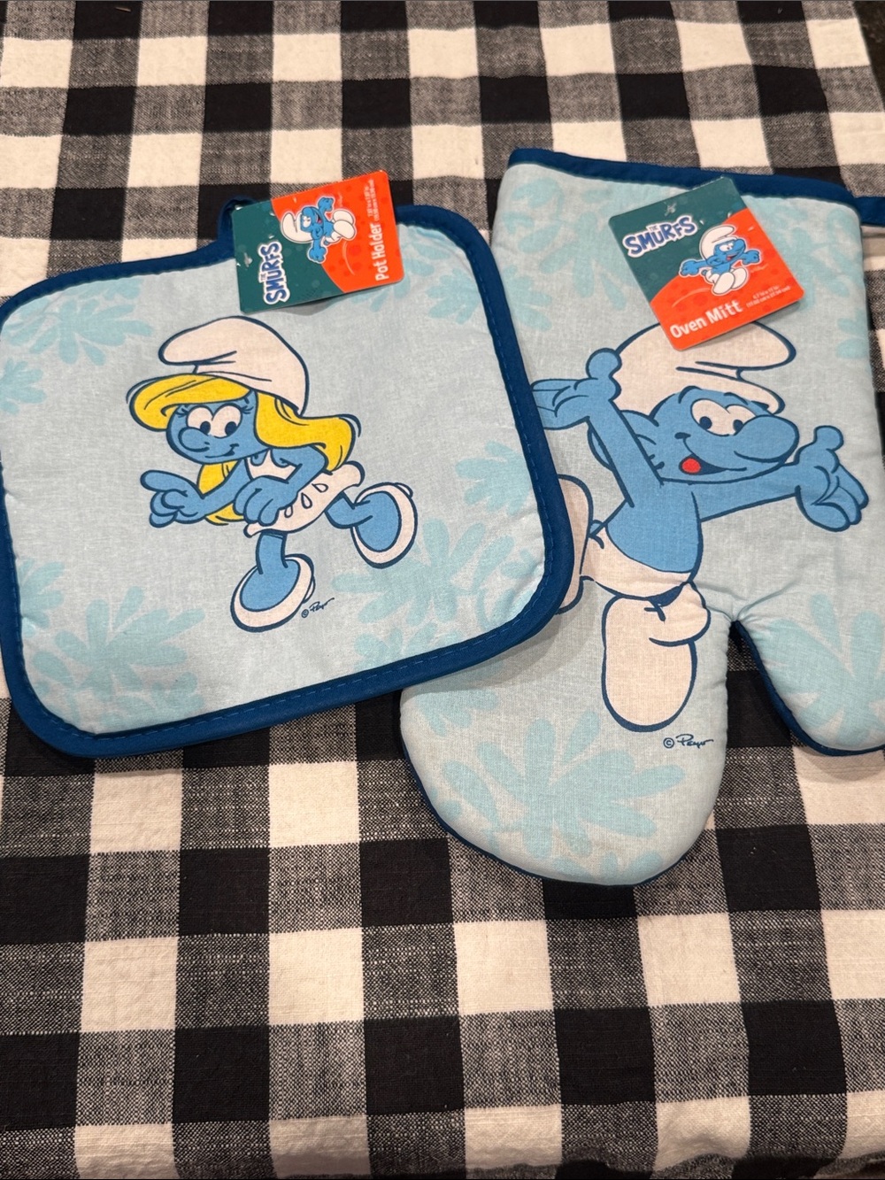 Smurfs Oven Mitt and Pot Holder Set - Light Blue